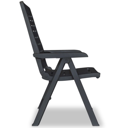 Reclining Garden Chairs 4 pcs Plastic Anthracite - Image 5
