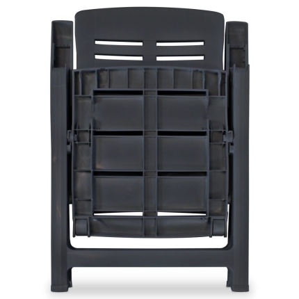 Reclining Garden Chairs 4 pcs Plastic Anthracite - Image 6