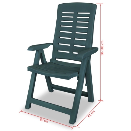 7 Piece Outdoor Dining Set Plastic Green - Image 11
