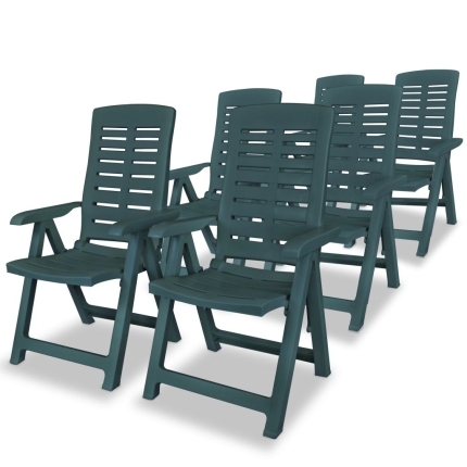7 Piece Outdoor Dining Set Plastic Green - Image 4