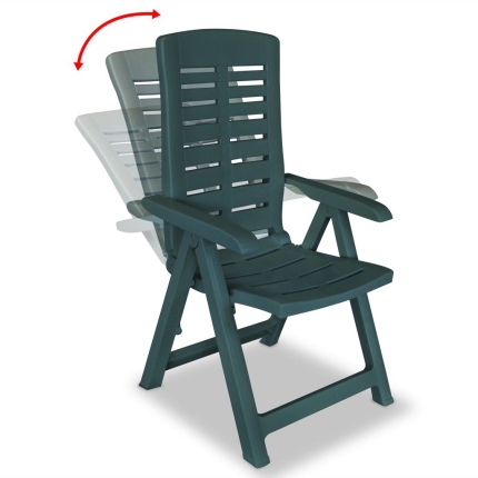 7 Piece Outdoor Dining Set Plastic Green - Image 5