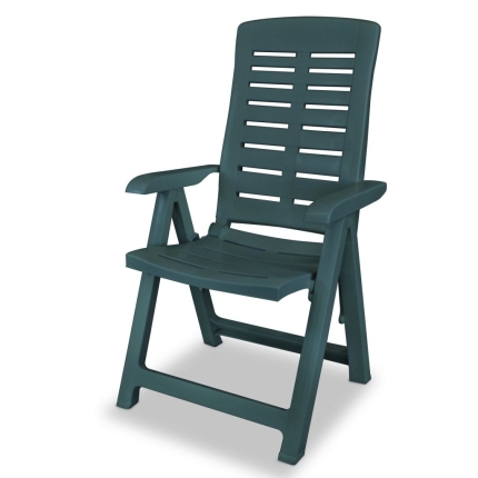 7 Piece Outdoor Dining Set Plastic Green - Image 6