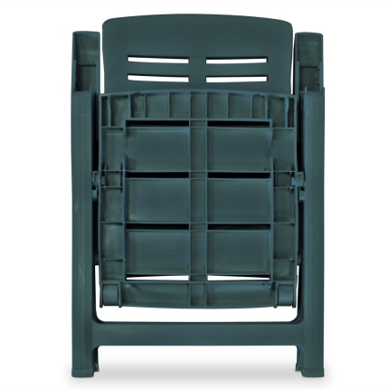 7 Piece Outdoor Dining Set Plastic Green - Image 8