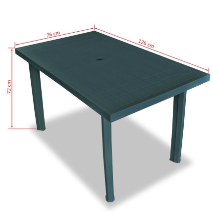 7 Piece Outdoor Dining Set Plastic Green - Image 10