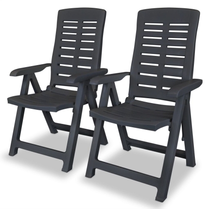 3 Piece Bistro Set Plastic Anthracite - Image 5