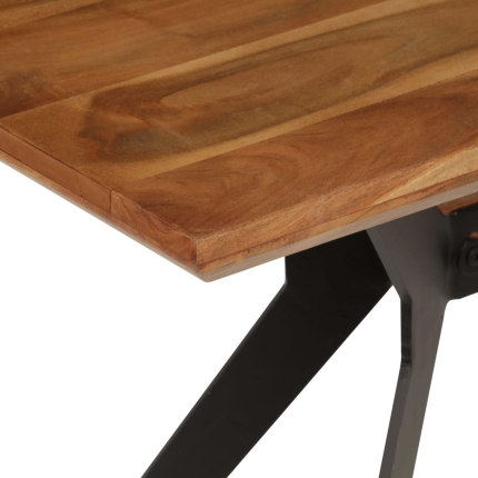 Dining Bench Solid Acacia Wood and Steel 160x40x45 cm - Image 4