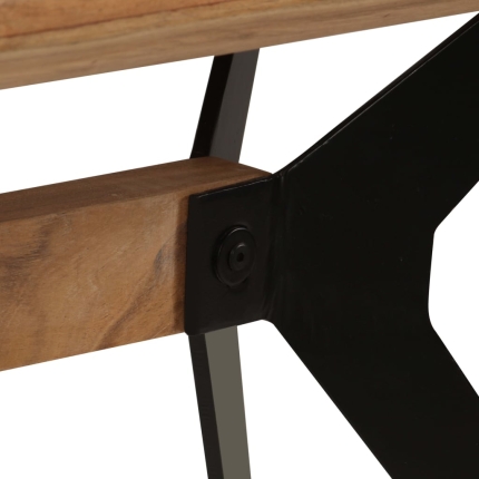 Dining Bench Solid Acacia Wood and Steel 160x40x45 cm - Image 7