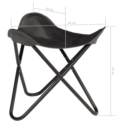 Butterfly Stool Black Real Leather - Image 8