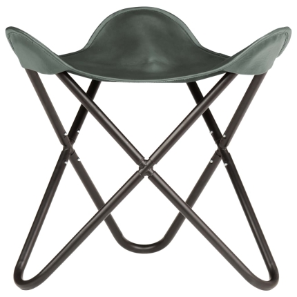 Butterfly Stool Grey Real Leather - Image 3