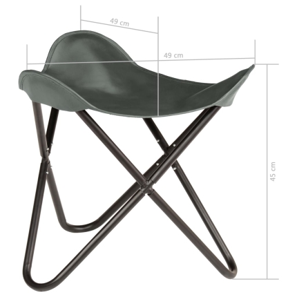 Butterfly Stool Grey Real Leather - Image 8