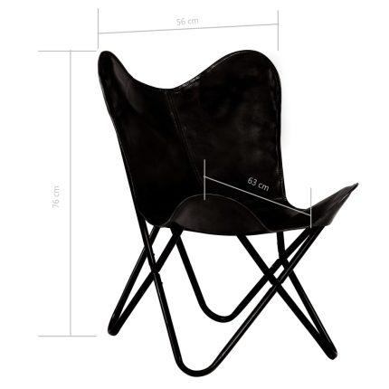 Butterfly Chair Black Kids Size Real Leather - Image 11