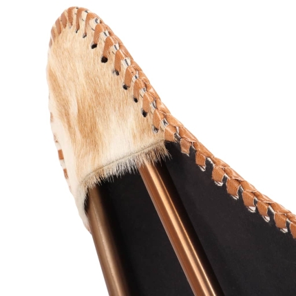 Butterfly Chair Brown and White Genuine Goat Leather - Image 6