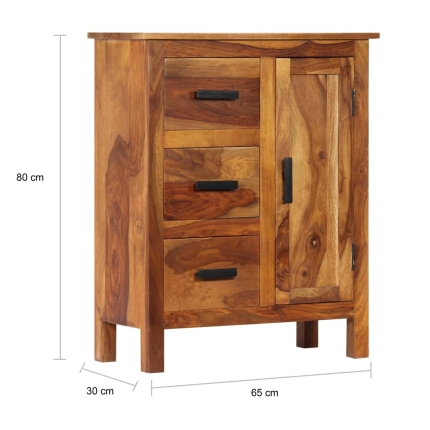 Sideboard 65x30x80 cm Solid Sheesham Wood - Image 8