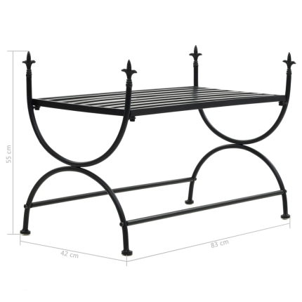 Bench Vintage Style Metal 83x42x55 cm Black - Image 7