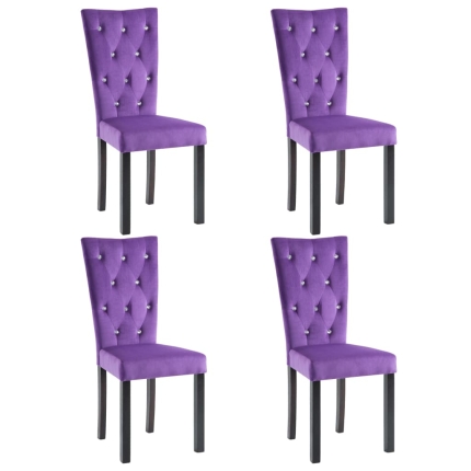 Dining Chairs 4 pcs Purple Velvet - Image 2