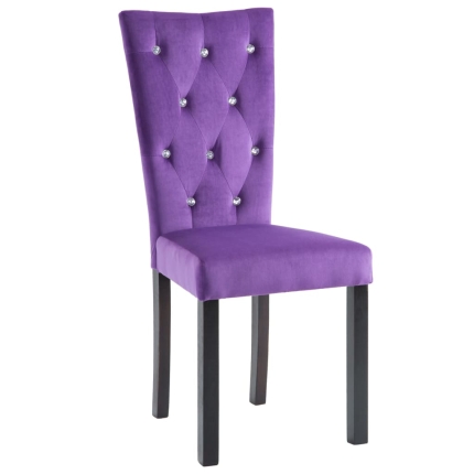 Dining Chairs 4 pcs Purple Velvet - Image 4