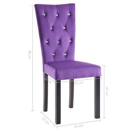 Dining Chairs 4 pcs Purple Velvet - Image 10