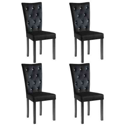 Dining Chairs 4 pcs Black Velvet - Image 2