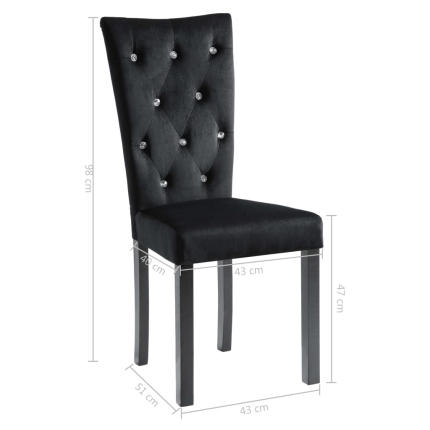 Dining Chairs 4 pcs Black Velvet - Image 10