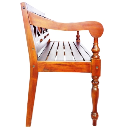 Batavia Bench 136 cm Solid Mahogany Wood Dark Brown - Image 3