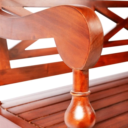 Batavia Bench 136 cm Solid Mahogany Wood Dark Brown - Image 5