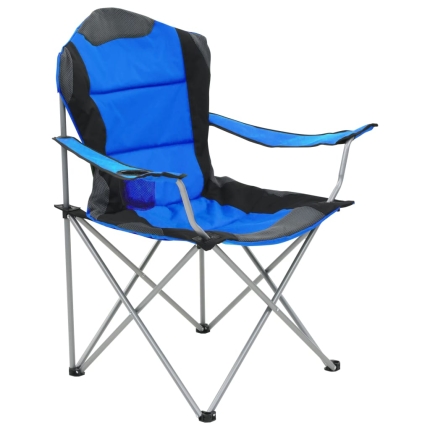 Folding Camping Chairs 2 pcs 96x60x102 cm Blue - Image 2