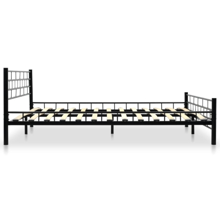 Bed Frame Black Metal 137x187 cm - Image 4