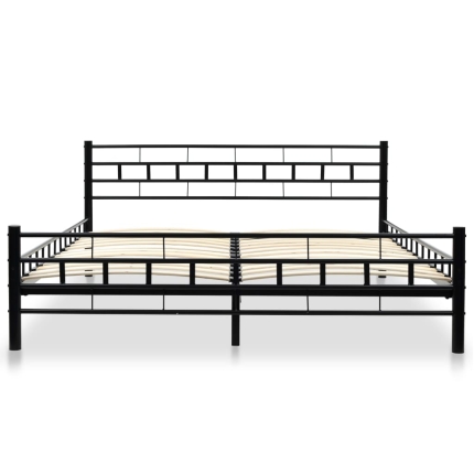 Bed Frame Black Metal 153x203 cm - Image 3