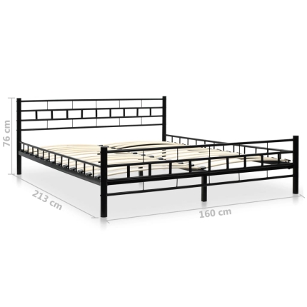 Bed Frame Black Metal 153x203 cm - Image 7