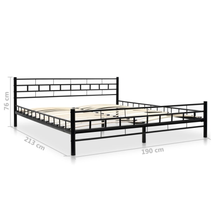 Bed Frame Black Metal 183x203 cm - Image 7