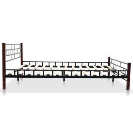 Bed Frame Black Metal 153x203 cm - Image 4