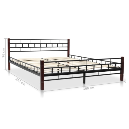 Bed Frame Black Metal 153x203 cm - Image 6