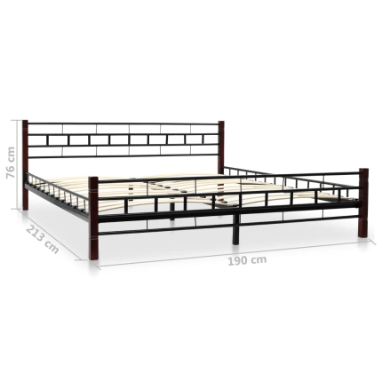Bed Frame Black Metal 183x203 cm - Image 6