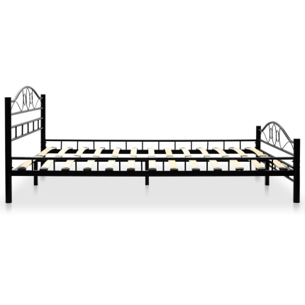 Bed Frame Black Metal 137x187 cm - Image 4