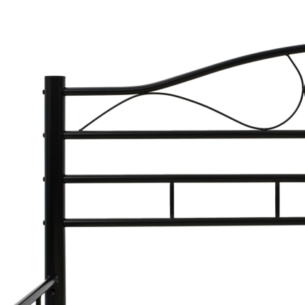 Bed Frame Black Metal 137x187 cm - Image 5
