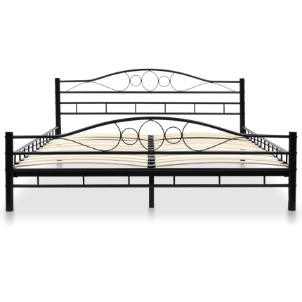 Bed Frame Black Metal 153x203 cm - Image 3
