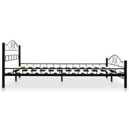 Bed Frame Black Metal 153x203 cm - Image 4