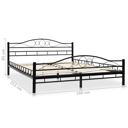 Bed Frame Black Metal 153x203 cm - Image 6