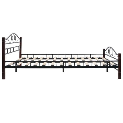 Bed Frame Black Metal 137x187 cm - Image 4