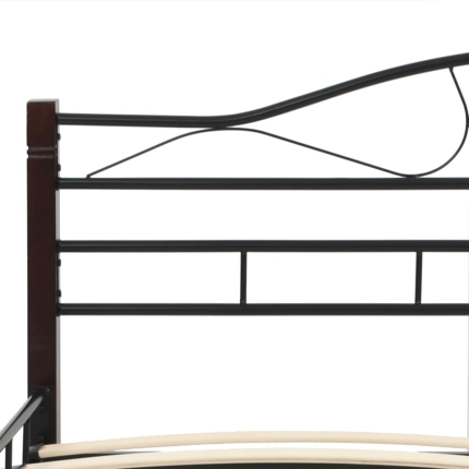 Bed Frame Black Metal 137x187 cm - Image 5