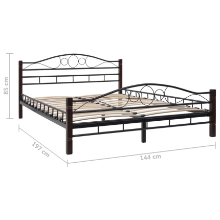 Bed Frame Black Metal 137x187 cm - Image 6