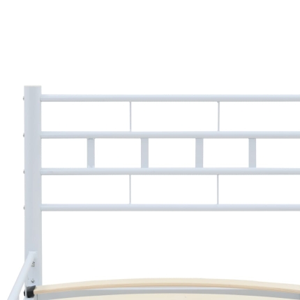 Bed Frame White Metal 153x203 cm - Image 5
