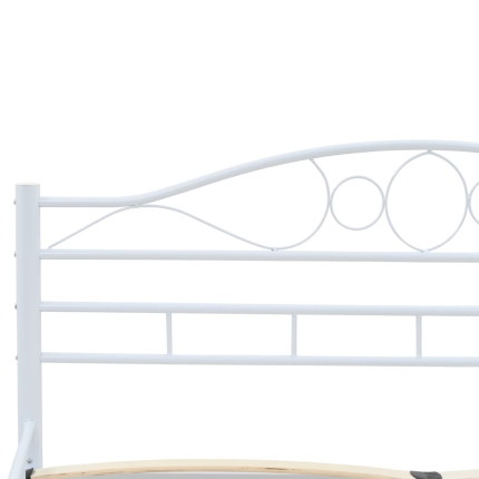 Bed Frame White Metal 153x203 cm - Image 5