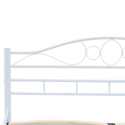 Bed Frame White Metal 183x203 cm - Image 5