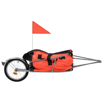 Bike Luggage Trailer with Bag Orange and Black - Image 2