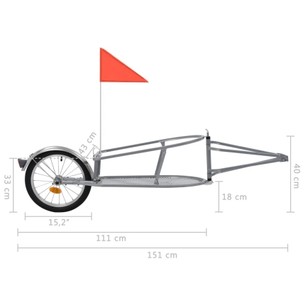 Bike Luggage Trailer with Bag Orange and Black - Image 9