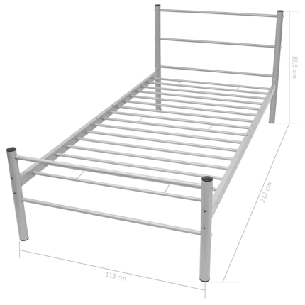 Bed Frame Grey Metal King Single Size - Image 7