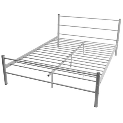 Bed Frame Grey Metal Double Size - Image 2