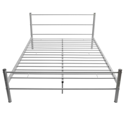 Bed Frame Grey Metal Double Size - Image 3