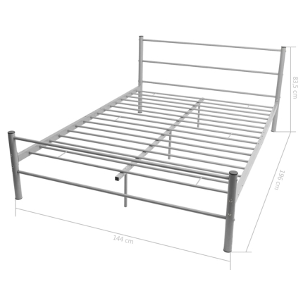 Bed Frame Grey Metal Double Size - Image 8